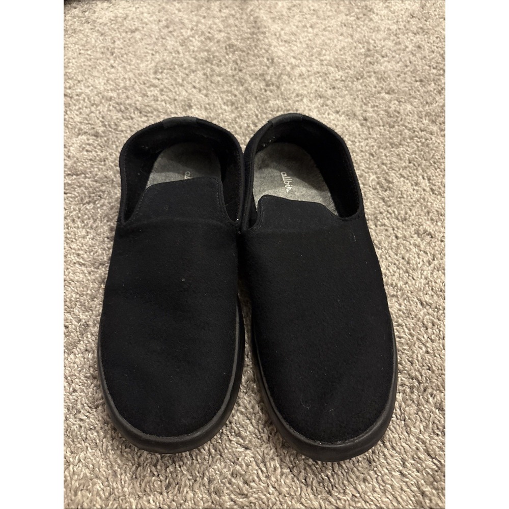 Allbirds Wool Lounger Shoes Men's 11 All Black Merino Slip On Sneakers Loafers